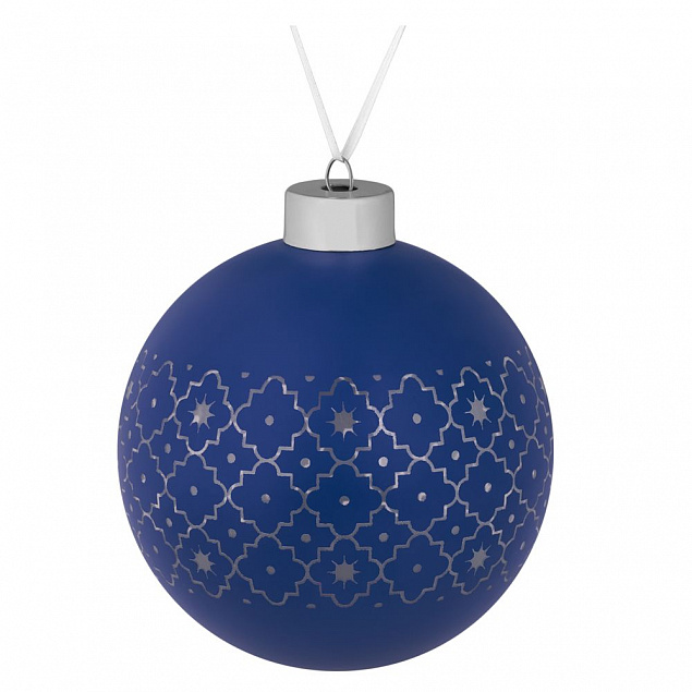 Елочный шар Chain, 10 см, синий с логотипом в Москве заказать по выгодной цене в кибермаркете AvroraStore