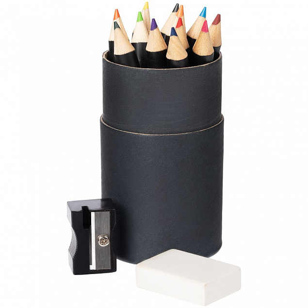 Набор цветных карандашей Pencilvania Tube Plus, черный с логотипом в Москве заказать по выгодной цене в кибермаркете AvroraStore