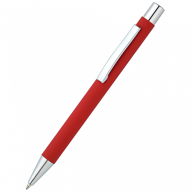 Ручка металлическая Rebecca софт-тач, светло-красная с логотипом в Москве заказать по выгодной цене в кибермаркете AvroraStore