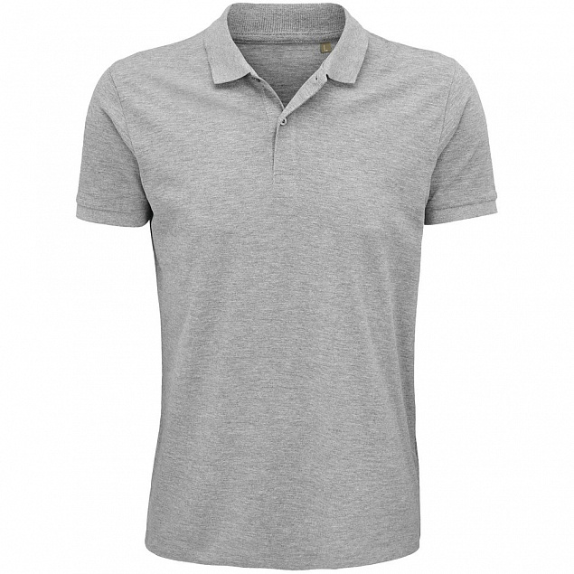 Рубашка поло мужская Planet Men, серый меланж с логотипом в Москве заказать по выгодной цене в кибермаркете AvroraStore