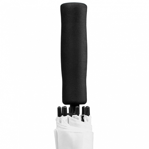 Квадратный зонт-трость Octagon, черный с белым с логотипом в Москве заказать по выгодной цене в кибермаркете AvroraStore