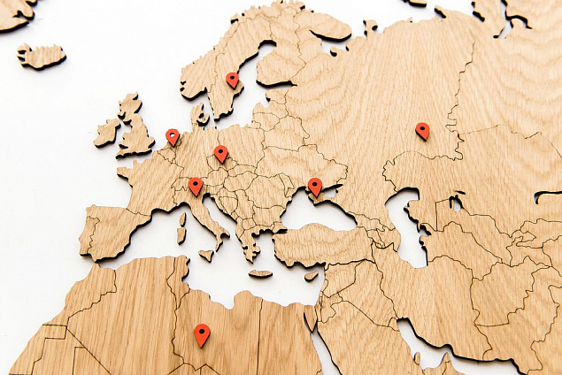 Деревянная карта мира World Map Wall Decoration Exclusive, дуб с логотипом в Москве заказать по выгодной цене в кибермаркете AvroraStore