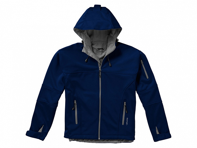Куртка софтшел Match мужская, темно-синий/серый с логотипом  заказать по выгодной цене в кибермаркете AvroraStore
