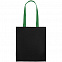 Холщовая сумка BrighTone, черная с зелеными ручками с логотипом в Москве заказать по выгодной цене в кибермаркете AvroraStore