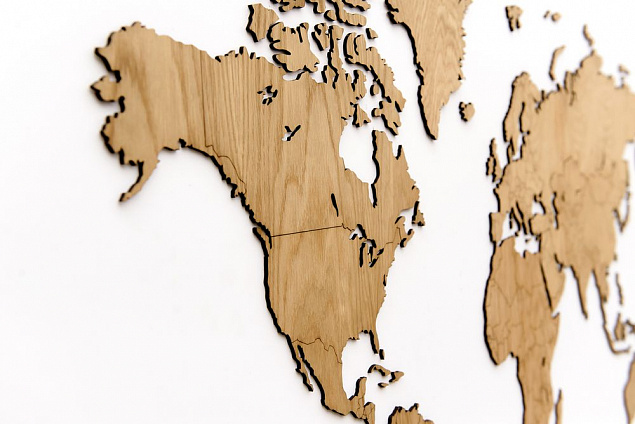 Деревянная карта мира World Map Wall Decoration Exclusive, дуб с логотипом в Москве заказать по выгодной цене в кибермаркете AvroraStore