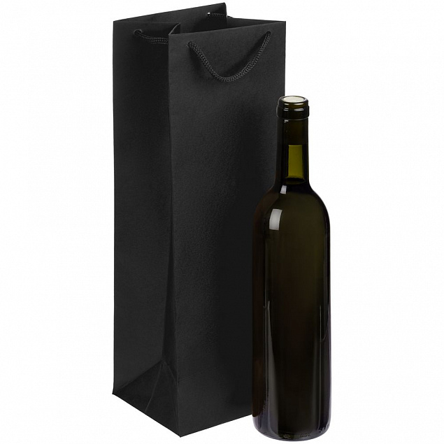 Пакет под бутылку Vindemia, черный с логотипом в Москве заказать по выгодной цене в кибермаркете AvroraStore