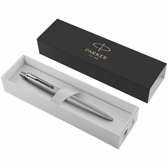 Ручка шариковая Parker Jotter XL Monochrome Grey, серебристая с логотипом  заказать по выгодной цене в кибермаркете AvroraStore
