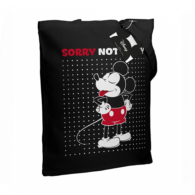 Холщовая сумка «Микки Маус. Sorry», черная с логотипом в Москве заказать по выгодной цене в кибермаркете AvroraStore