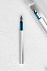 Ручка перьевая PF One, серебристая с синим с логотипом в Москве заказать по выгодной цене в кибермаркете AvroraStore