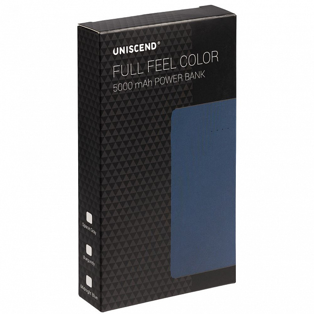 Внешний аккумулятор Uniscend Full Feel Color 5000 mAh, серый с логотипом в Москве заказать по выгодной цене в кибермаркете AvroraStore