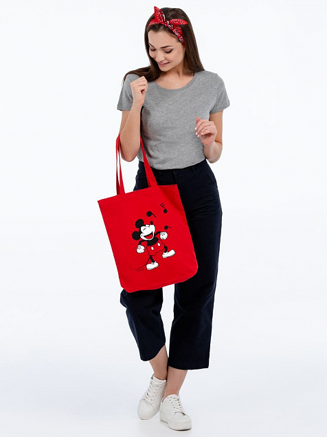 Холщовая сумка «Микки Маус. Sing With Me», красная с логотипом в Москве заказать по выгодной цене в кибермаркете AvroraStore