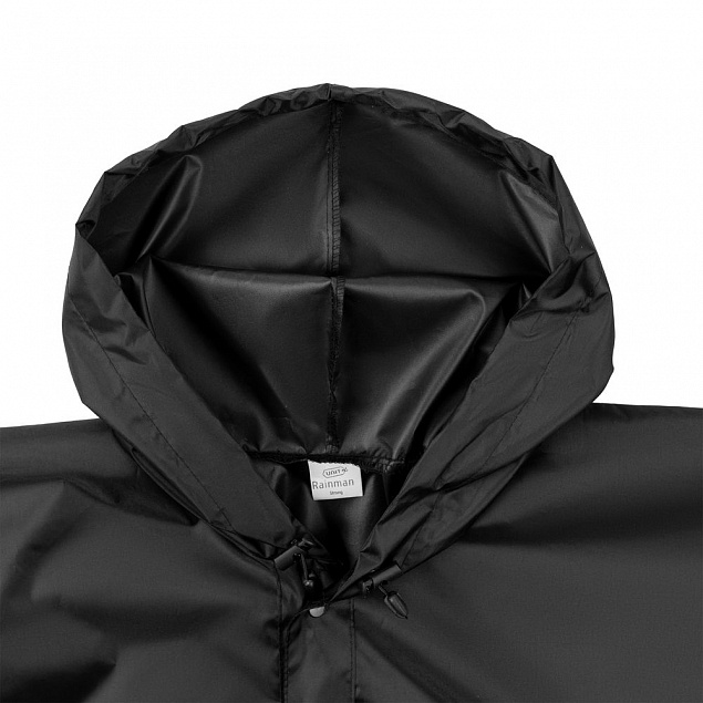 Дождевик унисекс Rainman Strong, черный с логотипом в Москве заказать по выгодной цене в кибермаркете AvroraStore