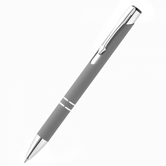 Ручка металлическая Molly софт-тач, серая с логотипом в Москве заказать по выгодной цене в кибермаркете AvroraStore