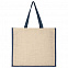 Холщовая сумка для покупок Bagari с синей отделкой с логотипом в Москве заказать по выгодной цене в кибермаркете AvroraStore