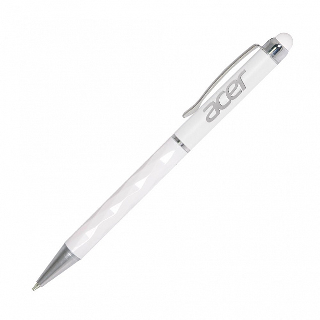 Шариковая ручка Crystal, белая с логотипом в Москве заказать по выгодной цене в кибермаркете AvroraStore