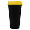 Стакан с крышкой Color Cap Black, черный с желтым с логотипом в Москве заказать по выгодной цене в кибермаркете AvroraStore