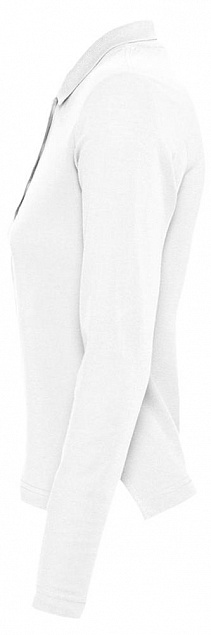 Рубашка поло женская с длинным рукавом PODIUM 210 белая с логотипом в Москве заказать по выгодной цене в кибермаркете AvroraStore