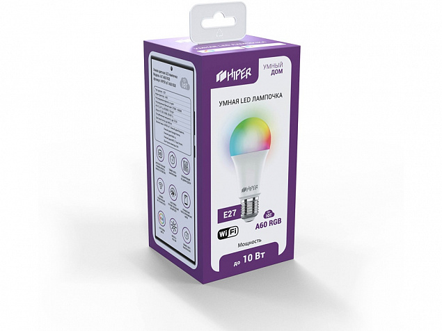 Умная лампочка HIPER IoT A60 RGB с логотипом в Москве заказать по выгодной цене в кибермаркете AvroraStore