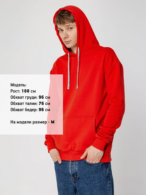 Толстовка с капюшоном Unit Kirenga Heavy, красная с логотипом в Москве заказать по выгодной цене в кибермаркете AvroraStore