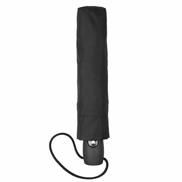 Зонт складной Comfort, черный с логотипом в Москве заказать по выгодной цене в кибермаркете AvroraStore