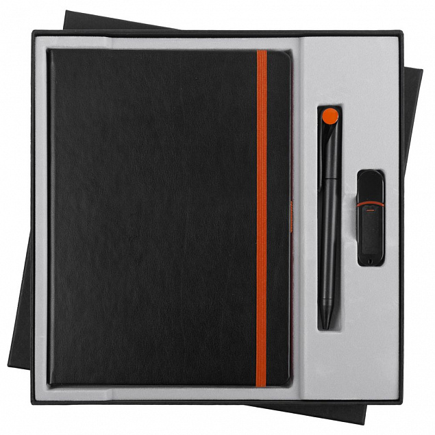 Набор Black Memory, черно-оранжевый с логотипом в Москве заказать по выгодной цене в кибермаркете AvroraStore