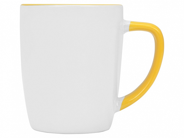 Кружка с универсальной подставкой Мак-Кинни , белый/желтый с логотипом в Москве заказать по выгодной цене в кибермаркете AvroraStore