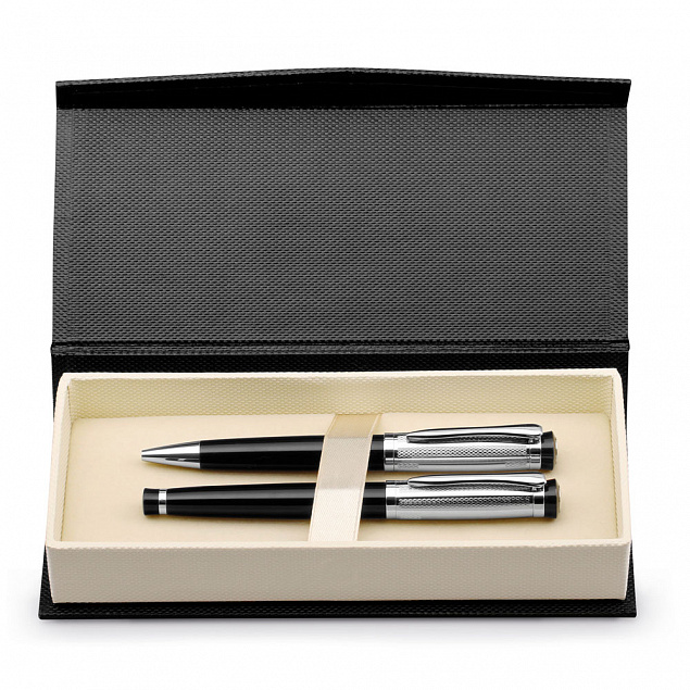 Письменный набор ORLANDO, ручка и ручка-роллер, серебристый с логотипом в Москве заказать по выгодной цене в кибермаркете AvroraStore