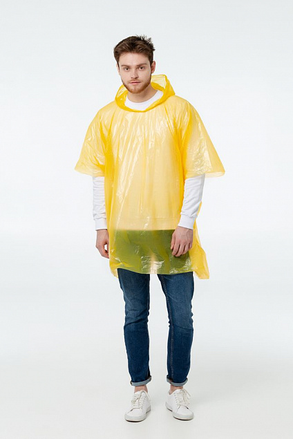 Дождевик-пончо RainProof, желтый с логотипом в Москве заказать по выгодной цене в кибермаркете AvroraStore