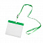 Ланъярд с держателем для бейджа; зеленый; 11,2х0,5 см; полиэстер, пластик; тампопечать, шелкогр с логотипом в Москве заказать по выгодной цене в кибермаркете AvroraStore