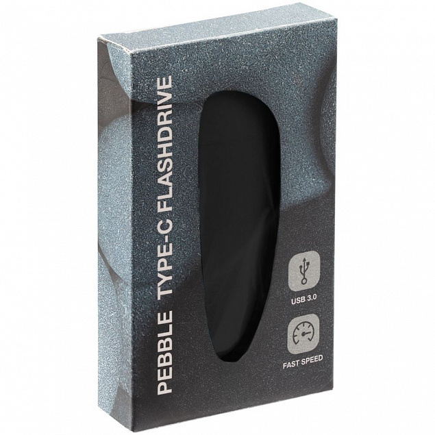 Флешка Pebble Type-C, USB 3.0, черная, 32 Гб с логотипом в Москве заказать по выгодной цене в кибермаркете AvroraStore
