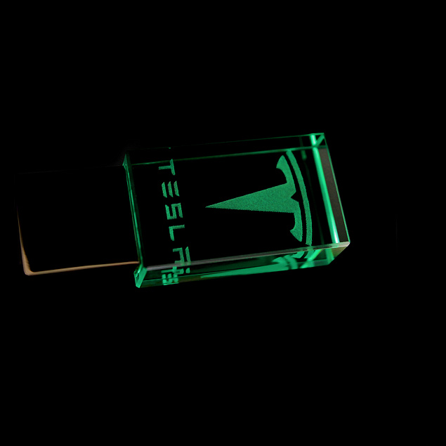 Флешка "Moon" 16 Гб c подсветкой - Зеленый FF с логотипом в Москве заказать по выгодной цене в кибермаркете AvroraStore