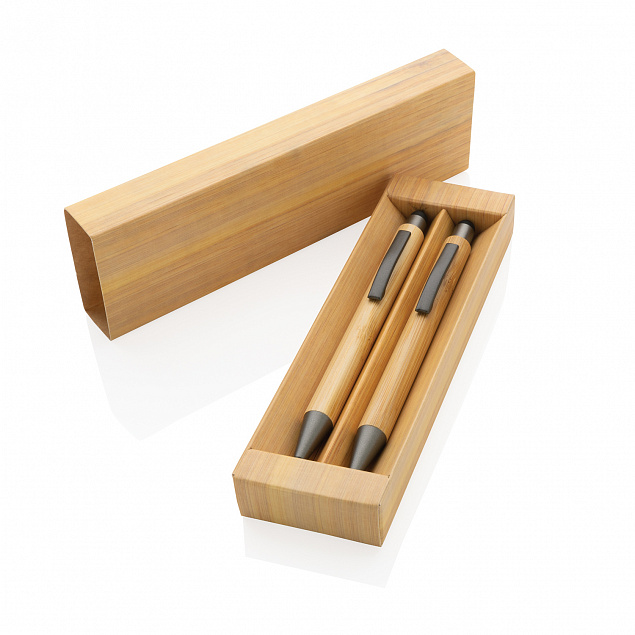 Набор Bamboo с ручкой и карандашом в коробке с логотипом в Москве заказать по выгодной цене в кибермаркете AvroraStore
