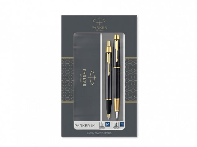 Набор Parker IM Core Black GT: ручка шариковая, ручка перьевая с логотипом в Москве заказать по выгодной цене в кибермаркете AvroraStore