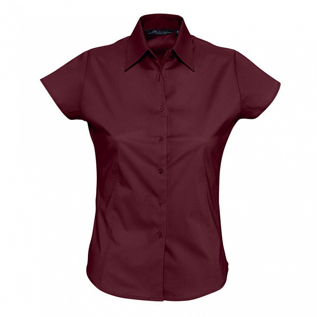 Рубашка женская с коротким рукавом Excess, бордовая с логотипом в Москве заказать по выгодной цене в кибермаркете AvroraStore