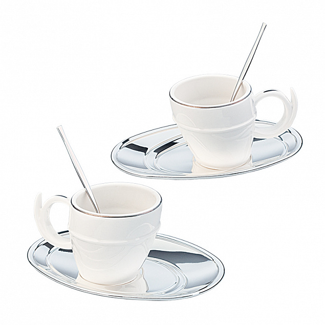 Сервиз чайный "Ricciolo"на две персоны, серебро с логотипом в Москве заказать по выгодной цене в кибермаркете AvroraStore