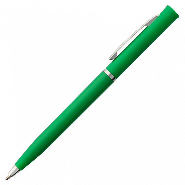 Ручка шариковая Euro Chrome, зеленая с логотипом в Москве заказать по выгодной цене в кибермаркете AvroraStore
