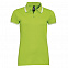 Рубашка поло женская PASADENA WOMEN 200 с контрастной отделкой, зеленый лайм с белым с логотипом в Москве заказать по выгодной цене в кибермаркете AvroraStore