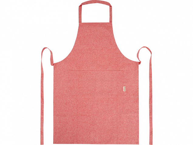 Pheebs 200 g/m² recycled cotton apron, красный яркий с логотипом в Москве заказать по выгодной цене в кибермаркете AvroraStore