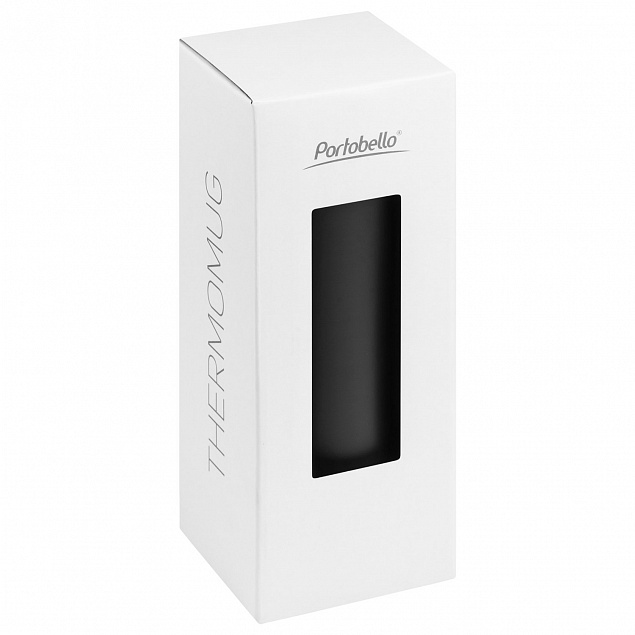 Термокружка вакуумная герметичная Portobello, Baleo, 450 ml, матовое покрытие, черная с логотипом  заказать по выгодной цене в кибермаркете AvroraStore