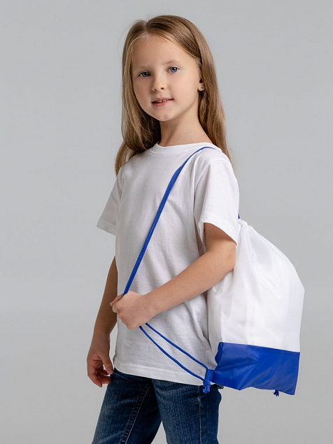 Рюкзак детский Classna, белый с синим с логотипом в Москве заказать по выгодной цене в кибермаркете AvroraStore