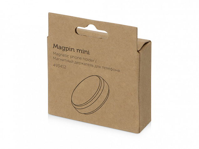 Магнитный держатель для телефона Magpin mini, черный/стальной с логотипом в Москве заказать по выгодной цене в кибермаркете AvroraStore