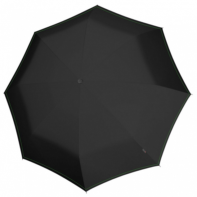Складной зонт U.090, черный с неоново-зеленым с логотипом в Москве заказать по выгодной цене в кибермаркете AvroraStore