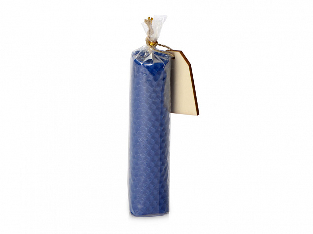 Свеча из вощины 3 х 12,5 см с деревянным ярлыком, синий с логотипом в Москве заказать по выгодной цене в кибермаркете AvroraStore