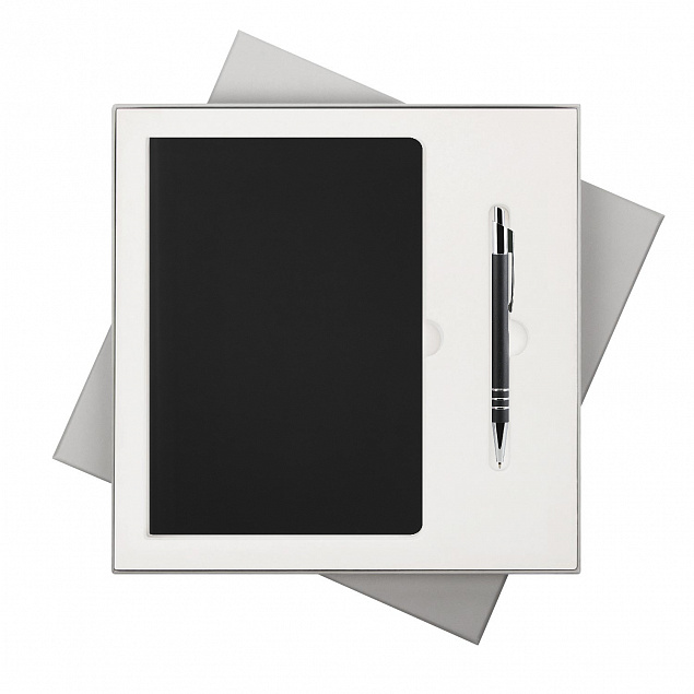 Подарочный набор Portobello/Spark черный (Ежедневник недат А5, Ручка) с логотипом  заказать по выгодной цене в кибермаркете AvroraStore
