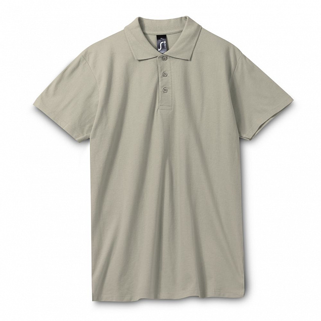 Рубашка поло мужская SPRING 210, хаки с логотипом в Москве заказать по выгодной цене в кибермаркете AvroraStore