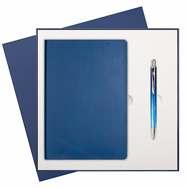 Подарочный набор Portobello/Latte NEW синий (Ежедневник недат А5, Ручка) с логотипом в Москве заказать по выгодной цене в кибермаркете AvroraStore