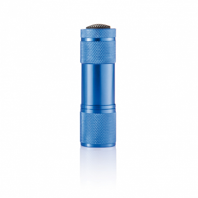 Алюминиевый фонарик Quattro, синий с логотипом  заказать по выгодной цене в кибермаркете AvroraStore