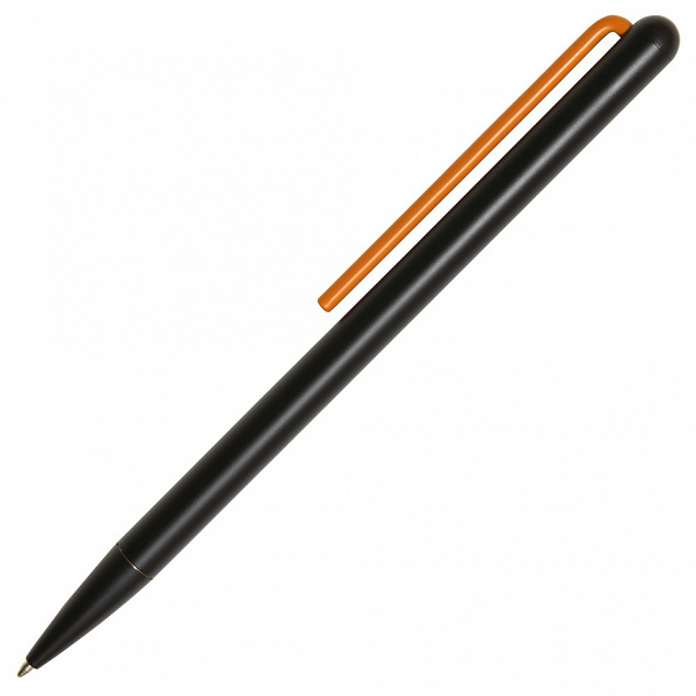 Шариковая ручка GrafeeX в чехле, черная с оранжевым с логотипом в Москве заказать по выгодной цене в кибермаркете AvroraStore