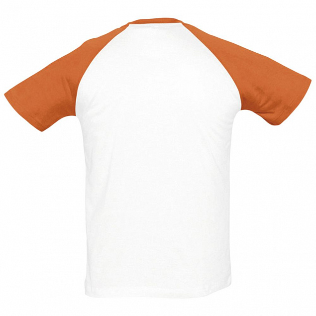 Футболка мужская двухцветная FUNKY 150, белая с оранжевым с логотипом в Москве заказать по выгодной цене в кибермаркете AvroraStore