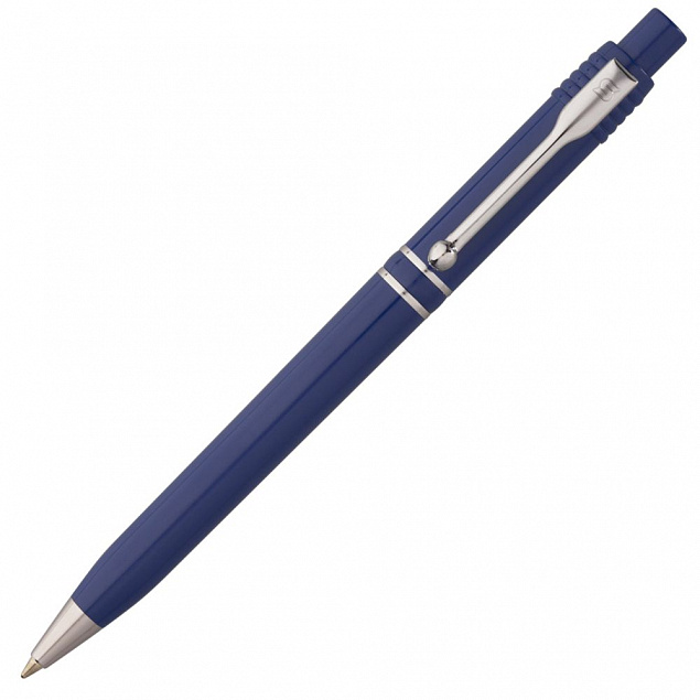 Ручка шариковая Raja Chrome, синяя с логотипом в Москве заказать по выгодной цене в кибермаркете AvroraStore